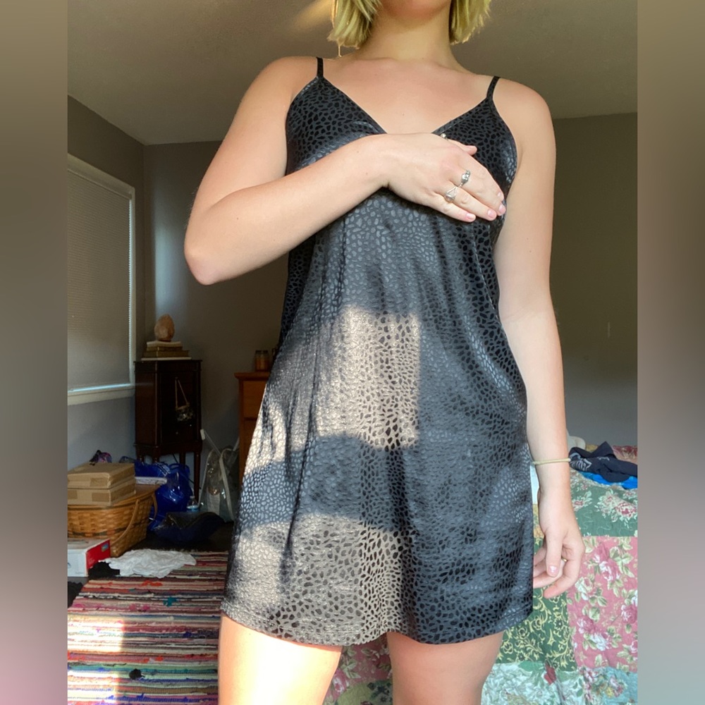 SHEIN black printed mini dress